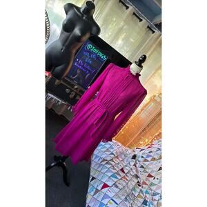 vintage 80s sears magenta secretary dress sheer